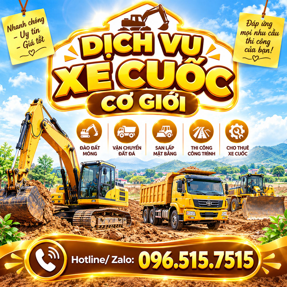 Dịch vụ xe cuốc cơ giới