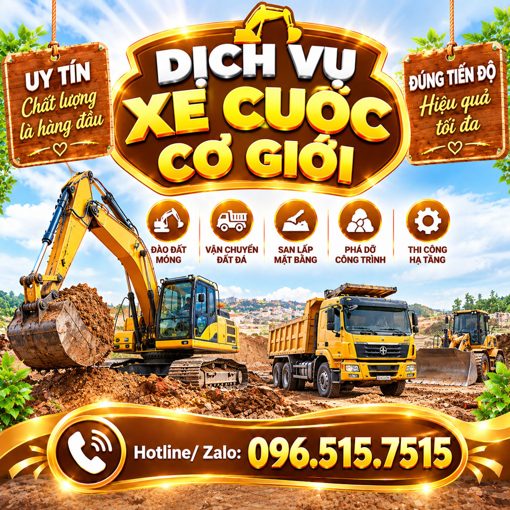 Dịch vụ xe cuốc cơ giới