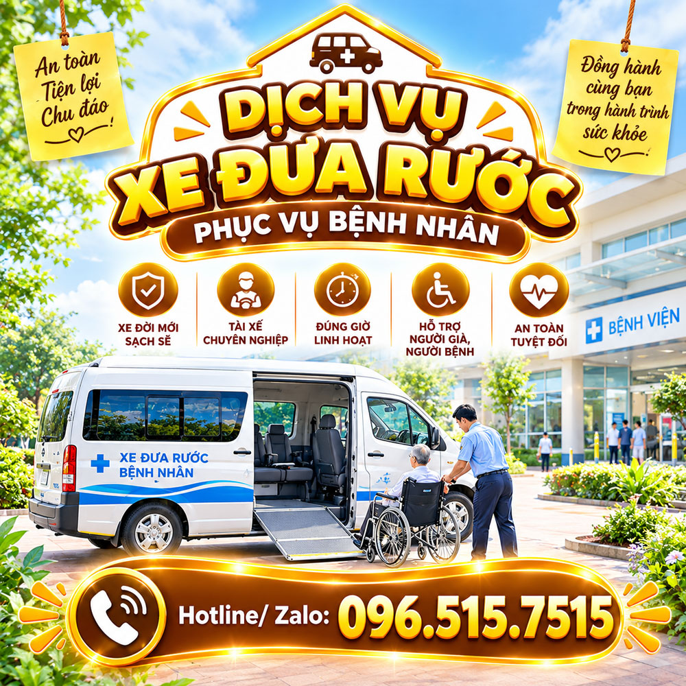 Dịch vụ xe đưa rước phục vụ bệnh nhân