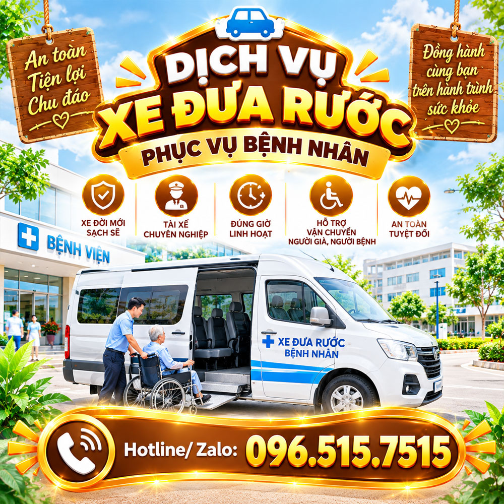 Dịch vụ xe đưa rước phục vụ bệnh nhân